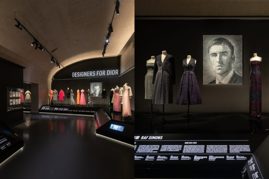 Dior’s ‘Designer of Dreams’ exhibition in Shanghai featuring works by the six subsequent creative directors at the house.